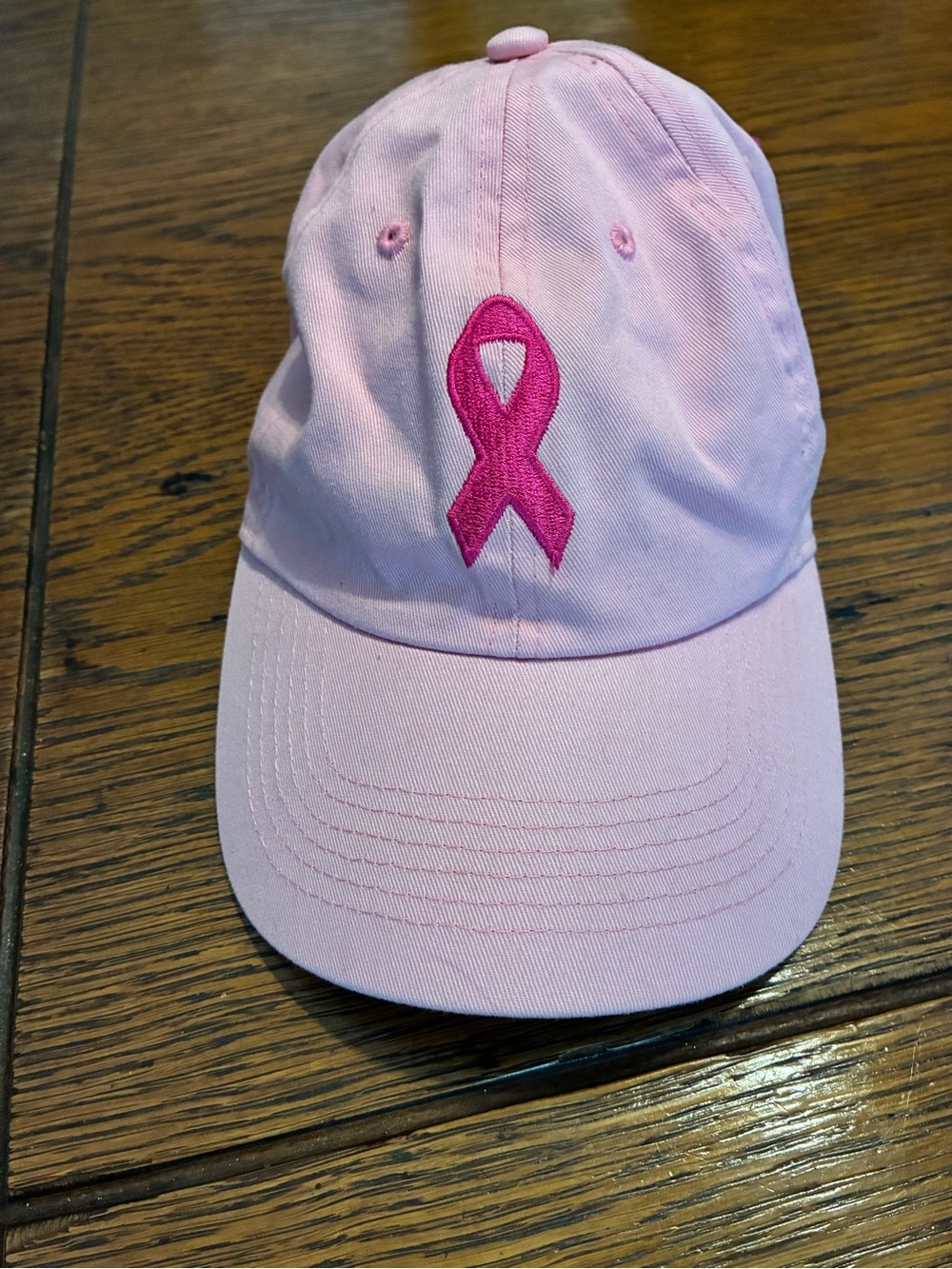 Pink Ribbon Cotton Baseball Cap - Unbranded